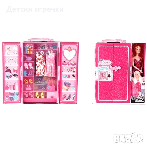 Кукла Барби с гардероб куфарче и аксесоари , снимка 3 - Кукли - 52743845