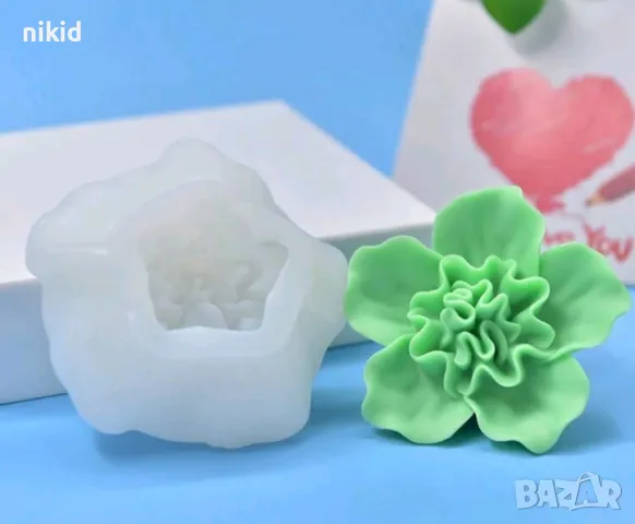 3D Азалия цвете силиконов молд форма фондан шоколад гипс сапун смола свещ декор, снимка 3 - Форми - 49853027