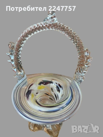 Кошница Мурано, снимка 3 - Антикварни и старинни предмети - 52144597