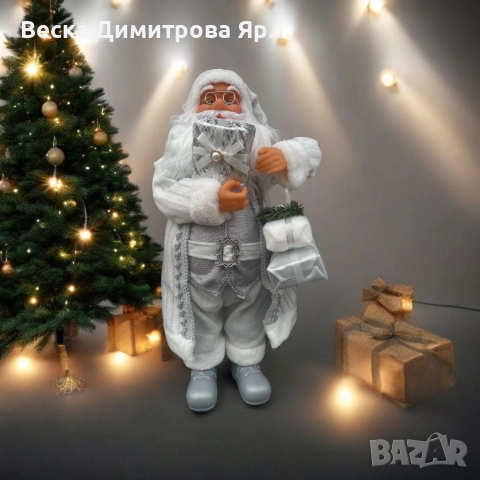 Дядо Коледа в сребристо – празнична фигура, която носи магия и уют у дома (50 / 70 / 90 см), снимка 7 - Декорация за дома - 52774436