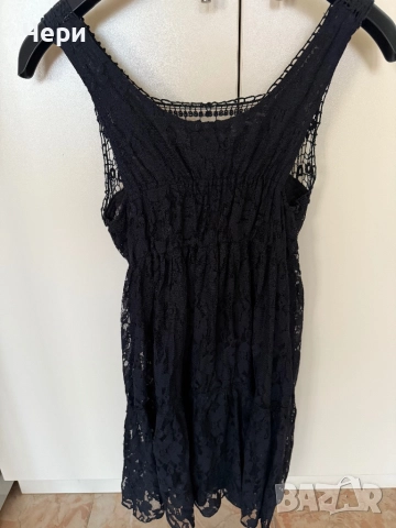 Дантелена черна рокля М, снимка 3 - Рокли - 52636234