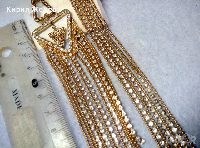 ДВЕ ФЕШЪН АРТ ПОЗЛАТЕНИ ОБЕЦИ МАРКОВИ на DOCA ГЪРЦИЯ с ИСКРЯЩИ ФАСЕТИРАНИ КРИСТАЛИ 35102, снимка 6 - Обеци - 51279582