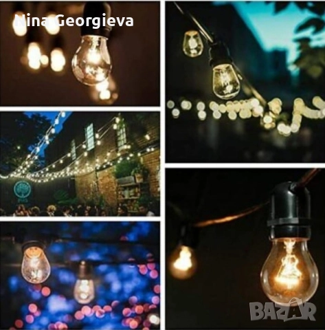 Водоустойчив гирлянд за външно осветление с 10 броя LED крушки , снимка 4 - Външни лампи - 52483526