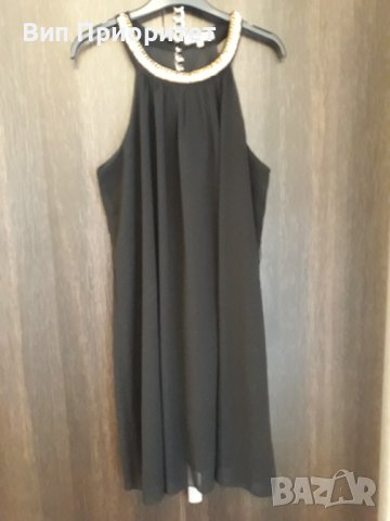 Черна рокля свободно падаща с фина създаваща комфортно усещане черна подплата, елегантна и удобна, снимка 4 - Рокли - 37416904