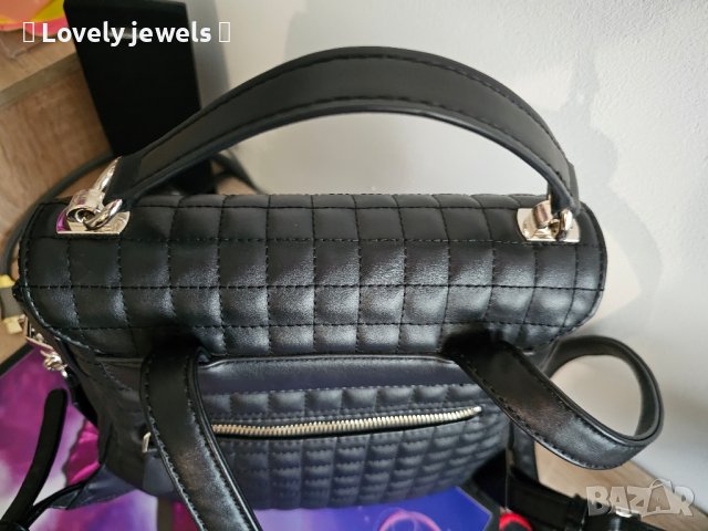 Кожена дамска черна чанта Guess , снимка 6 - Чанти - 42598274