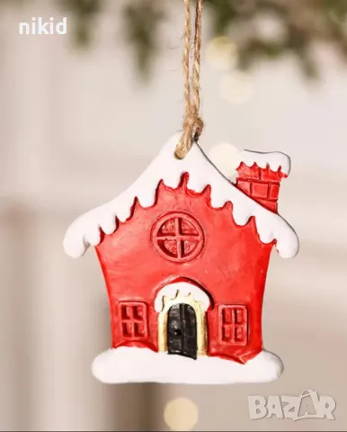 Зимна коледна къща къщичка силиконов молд коледен фондан гипс декор шоколад, снимка 3 - Форми - 48082968