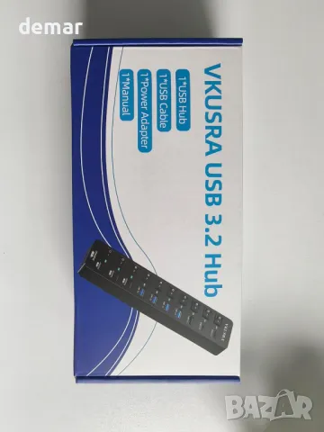 Захранван USB хъб, VKUSRA 11-портов USB 3.2/USB C хъб с 10Gbps USB-A и 2 USB C 3.2 порта, снимка 8 - Друга електроника - 49088388