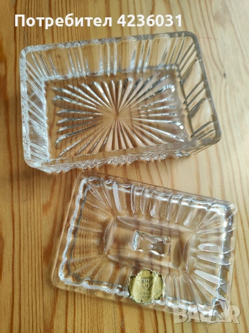 Кристална кутия за цигари/пепелник , снимка 2 - Антикварни и старинни предмети - 54201147