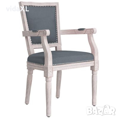 vidaXL Трапезен стол, тъмносив, кадифе（SKU:3088814