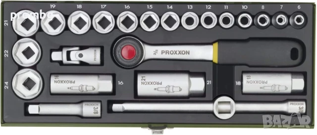 Proxxon гедоре 24 части, 3/8 инча,  Германия, снимка 7 - Куфари с инструменти - 50791231