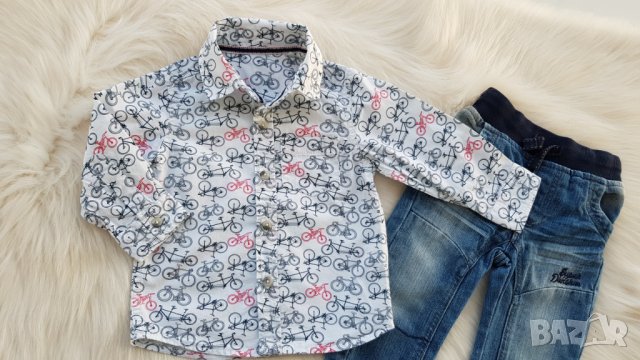 Дънки и риза за бебе 9-12 месеца, снимка 7 - Комплекти за бебе - 37481932