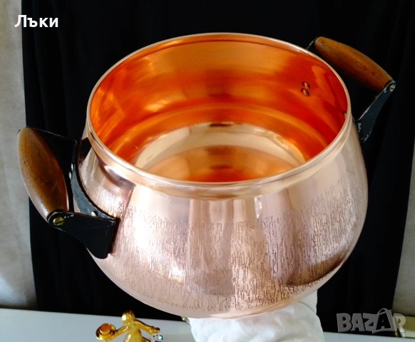 Медна тенджера 5 л.,чиста червена мед. , снимка 7 - Антикварни и старинни предмети - 53342543