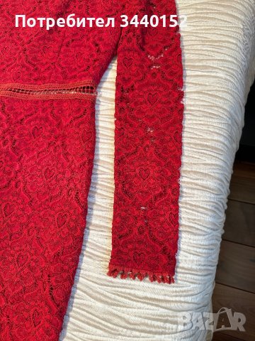 Рокля, дантела, червена, снимка 5 - Рокли - 42191908