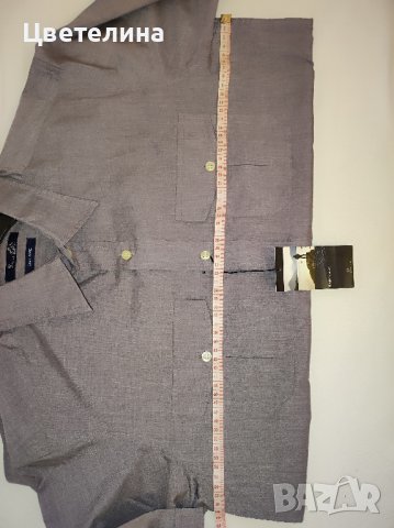 Мъжка риза с къс ръкав в цвят тъмен люляк размер M 15 лв., снимка 10 - Ризи - 42619800