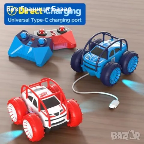 Нова Водоустойчива амфибийна 4WD RC кола с 360 обръщания и LED за деца, снимка 4 - Коли, камиони, мотори, писти - 47275550