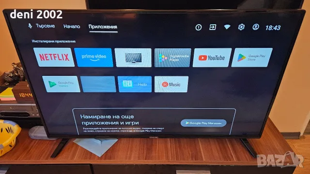 Телевизор 43"Led FULL HD Smart android tv , снимка 2 - Телевизори - 56330207