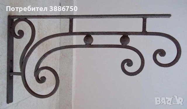 Стойки конзоли и ъгли от ковано желязо за фенери саксии табели цветя и др., снимка 11 - Други стоки за дома - 44411738
