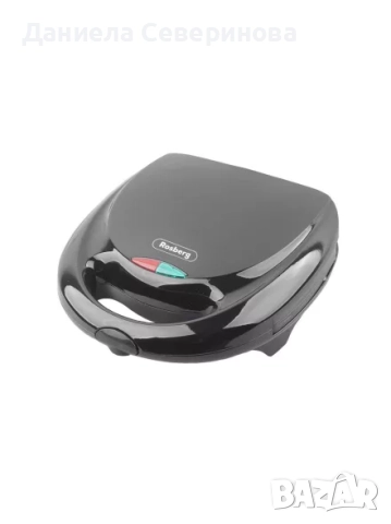 Уред за сладки орехчета Rosberg R51442D, 800W, За 12 сладки, Незалепващи плочи, Черен , снимка 3 - Тостери - 52621526