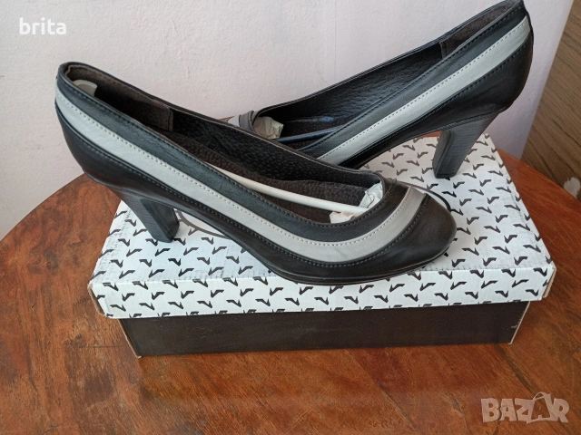 Нови! №37 Ест Кожа Обувки 8см ток

, снимка 4 - Дамски обувки на ток - 53043109