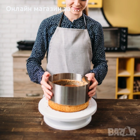 Регулируем ринг за торта Ruhhy, неръждаема стомана, височина 15см, диаметър 16-30см, снимка 8 - Прибори за хранене, готвене и сервиране - 52549120