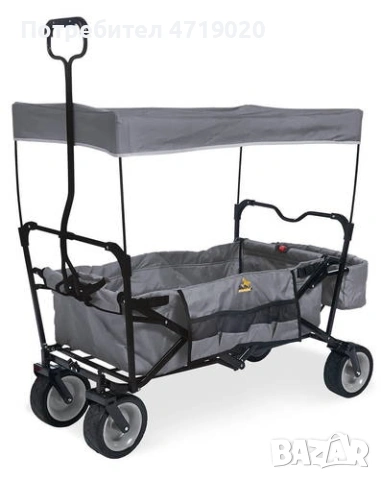 Сгъваема ръчна количка с покрив за къмпинг и плаж Pinolino Paco