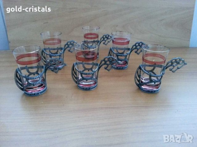 Руски стакани подстакани чашки чаши, снимка 2 - Антикварни и старинни предмети - 30720382