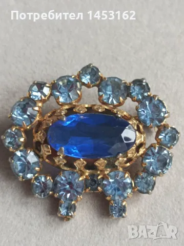 Руска старинна брошка с кристали , снимка 3 - Колиета, медальони, синджири - 47482953