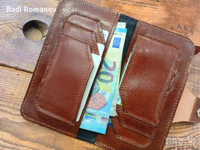 Ръчно изработен дамски кожен портфейл , снимка 3 - Портфейли, портмонета - 54228694