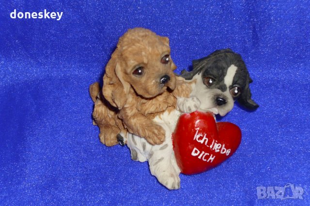 Керамичен сувенир "Влюбени кученца", снимка 1 - Романтични подаръци - 31803125