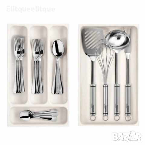 Разпределител за прибори Tescoma FlexiSPACE – Идеален ред във всяко чекмедже, снимка 3 - Прибори за хранене, готвене и сервиране - 52183056