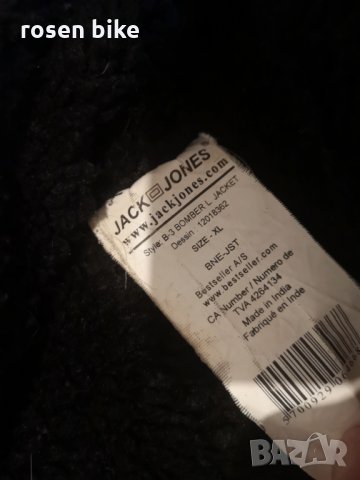 ''Jack & Jones''оригинално кожено яке-бомбър Л размер, снимка 5 - Якета - 30341129