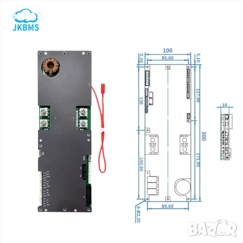 JK BMS 200A JK-PB2A16S20P 4.3" LCD active balancing equalizer LiFePO4 LiIon батерии соларни системи, снимка 3 - Друга електроника - 50207661