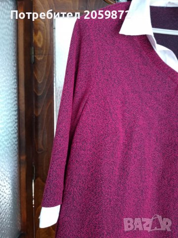 Блуза с бяла яка, снимка 2 - Блузи с дълъг ръкав и пуловери - 37031029