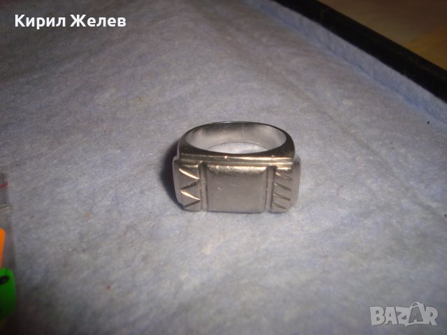 СТАР РЕТРО ВИНТИДЖ СТИЛЕН КЛАСИЧЕСКИ ПОСРЕБРЕН ПРЪСТЕН БЛАГОРОДНА СТОМАНА МАЙСТОРСКА ИЗРАБОТКА 19381, снимка 11 - Пръстени - 37463780