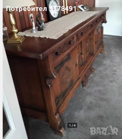 Античен дъбов шкаф на 85г., снимка 2 - Шкафове - 53909756