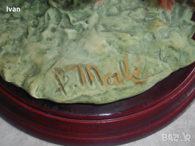 Capodimonte-31см Винтидж Порцелан Статуетка/Фигура,Подпис от Бруно Мерли-Bruno Merli-1983 Florence, снимка 9 - Статуетки - 39964138