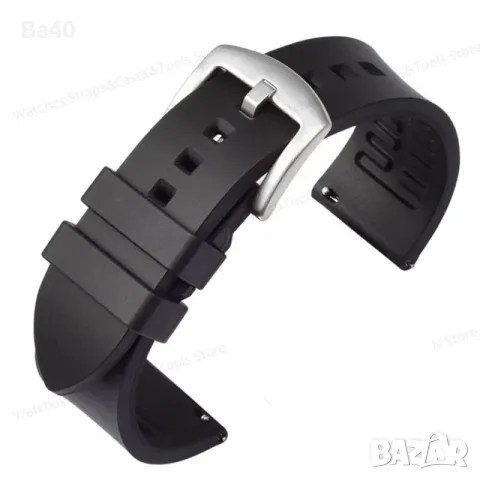 Каишки силиконови 21mm и 22mm синя, чевена, черна, снимка 2 - Каишки за часовници - 29352536