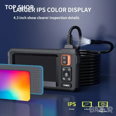 Ендоскопска камера със светлина бороскоп Ендоскоп с двойна леща 1080 HD камера за инспекция 8mm, снимка 4 - Друга електроника - 49064954