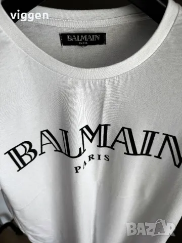 Balmain. Нова тениска с принт. Цвят бял. Размер М. 45лв., снимка 3 - Тениски - 50223540