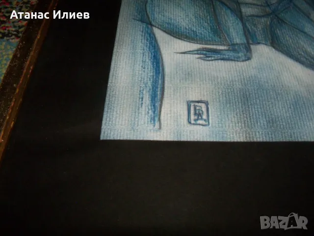 Красива картина "Голо тяло", графика, подписана, снимка 3 - Картини - 50059009