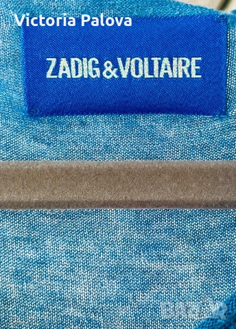 Ексклузивен летен марков пуловер Zadig & Voltaire от 100% памук, снимка 2 - Блузи - 54352205