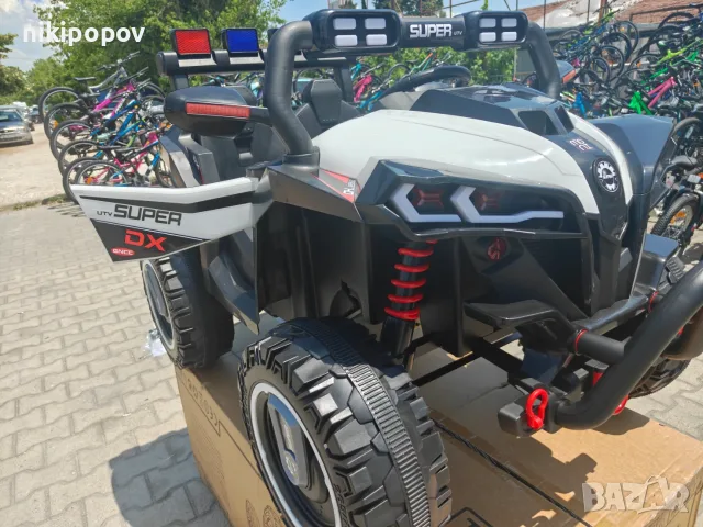 X двуместен акумулаторен джип BEAST 4x4 бял, снимка 5 - Детски велосипеди, триколки и коли - 55991042