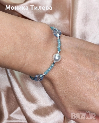 Ръчно изработена гривна Сваровски, снимка 1