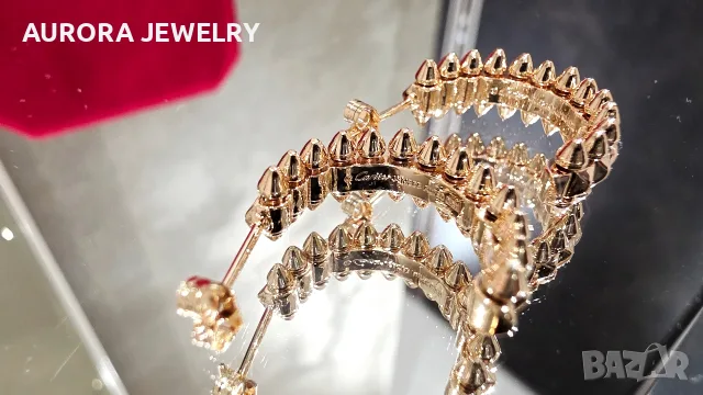 CARTIER Clash de Cartier Rose Gold Hoop Дамски Обеци, снимка 9 - Обеци - 55931931