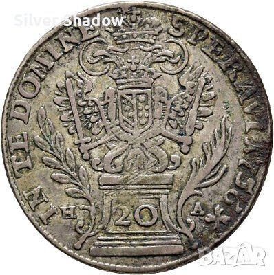 Монета Австрия 20 Кройцера 1756 г Франц I Стефан, снимка 1 - Нумизматика и бонистика - 40225043