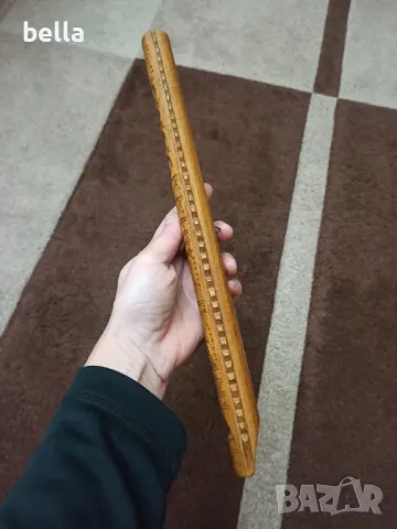 Балкански рядък ръчно изработен и резбован народен инструмент- флейта-двукрайна . 1920-1930 год., снимка 4 - Духови инструменти - 48424716