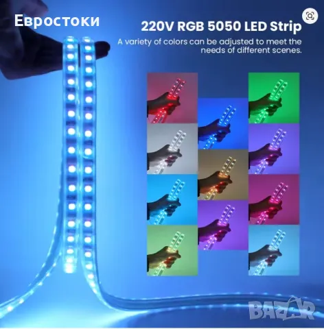 Комплект от 4 RGB лед ленти с едно дистанционно. RGB LED ленти, снимка 5 - Лед осветление - 50181194