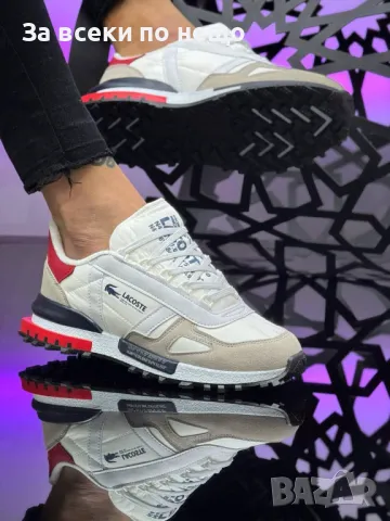 Lacoste Мъжки Маратонки👟Мъжки Спортни Обувки Лакост - 3 Налични Цвята Код E230, снимка 4 - Маратонки - 50412024