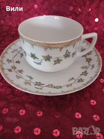 Ръчно декорирана, старинна чашка за кафе/чай , снимка 1 - Антикварни и старинни предмети - 42224635