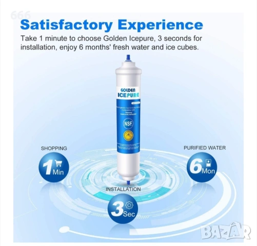 Филтър за вода за хладилници, комплект от 3 броя, Golden Icepure, съвместим със Samsung., снимка 5 - Други стоки за дома - 53168973